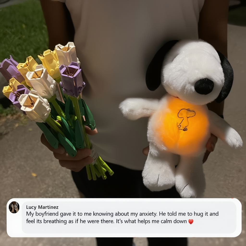 Snoopy breathing plush toy